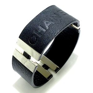 Authentic Chanel Vintage Leather Bangle Bracelet